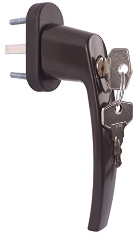 BAUSTER® Fenstergriffe abschließbare kindersicherung mit je 2 Schlüsseln Braun Fenstersicherung mit Schloss abschließbar Knopf Fensterbeschläge Fensterschloss