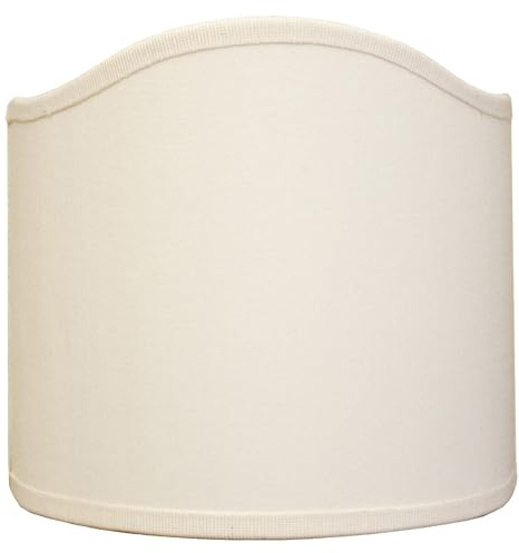 Ventolina mezzo paralume classico ventola bianco avorio in cotone semitonda veletta semiluna per lampada parte di ricambio lampada da tavolo classica. (DIAMETRO 25 CM ATTACCO E27)