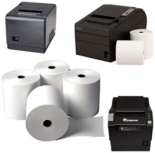 80mm x 80mm x 12.7mm Thermal Paper Till Rolls Suitable for EPOS Epson, Star, Samsung, Bixolon POS (5)
