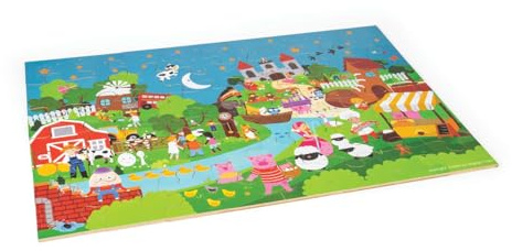 Bigjigs Toys Nursery Rhyme Floor Puzzle, 48 Piece Giant Jigsaw | Giant Nursery Rhyme Jigsaw with Lullabies, Educational Gift for Kids & Toddlers, Age 2+