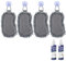 loukin Shag Dry Erase Eraser(4 Pack), Microfiber Whiteboard Eraser, Washable Glass Board Erasers, for Classroom, Home and Office Use (Includes 3.4 oz Whiteboard Cleaners)