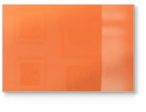 DEQORI Schneidebrett aus Glas | groß 30x20 cm | Unifarben - Orange | Design Schneideplatte für Küche | Frühstücksbrett antibakteriell & rutschfest | Glasplatte & Servierplatte