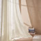 Topfinel Gardinen mit Ösen Leinenoptik 2er Set Sheer Vorhang Halbtransparent Stores Gardinen Beige 140 x 245 cm (B x H) Ösenschal Transparent Vorhänge Wohnzimmer Luftig Dekoschal für Schlafzimmer