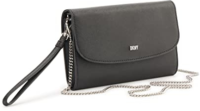 DKNY Damen R235zv04-bsv-1sz Faltbare Geldbörse, Schwarz/Silber