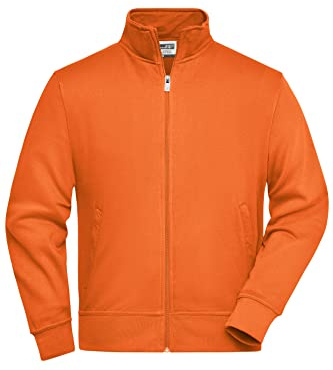 James & Nicholson Sweatjacke mit Stehkragen - Jacke aus robuster Sweatqualität in großer Größenauswahl | Farbe: orange | Grösse: XXL