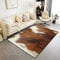 Loussiesd Kuhfell Gedruckt Teppich 150x200cm Rustikales Bauernhaus Rindsleder Gedruckte Teppiche Matte für Wohnzimmer Schlafzimmer Weiß Braun Dekor Moderne Teppich rutschfeste Bereich Runner Teppich
