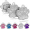 ibera gifts - 2 x Chapa Perro Grabada en Forma de Pata con Perdería y Purpurina, Placa Perro Personalizada para Perros y Gatos Pequeños y Medianos, Chapa Identificativa Perro y Gato (Blanco x 2)