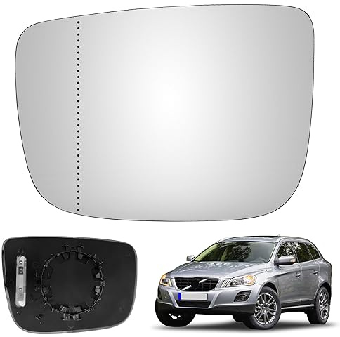 Spiegelglas Ersatz für Volvo XC60 2008-2017, Außenspiegel Glas Asphärisch Verstellbar Geeignet, Umkehrlinse Rückfahrglas Spiegel (Links)