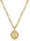 KissYan Initialen-Halskette für Damen, 14 Karat vergoldet, runde Buchstaben-Anhänger-Halskette, Hauptstadt-Monogramm-Halskette, Alhpabets von A-Z, Figaro-Kette, modische Halskette (Goldenes A)