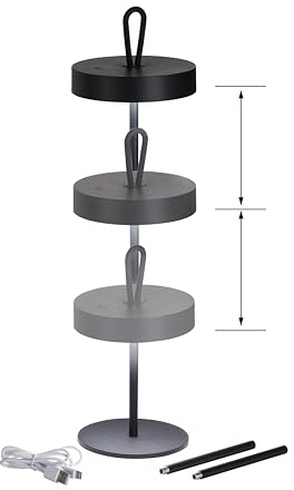easy! BY FHL Kabellose Akku Outdoor Tischlampe DORD | Dimmbar & Höhenverstellbar 21-46cm | Stufenlos Dimmbar | USB-Kabel inkl. |