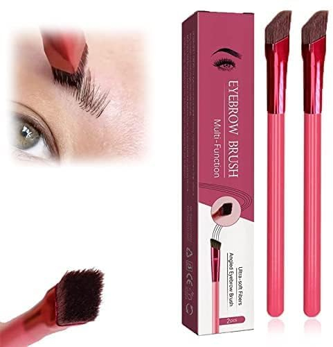 Donubiiu Anjoize Augenbrauenstift 4d, Sissca's Ultradünnes Augenbrauenpflege-Kit, Microblading Augenbrauenstift Anjoize, Anjoize Augenbrauenstift Wasserfest 4d Abgewinkelte Bürste 4d Pinsel (2PCS)