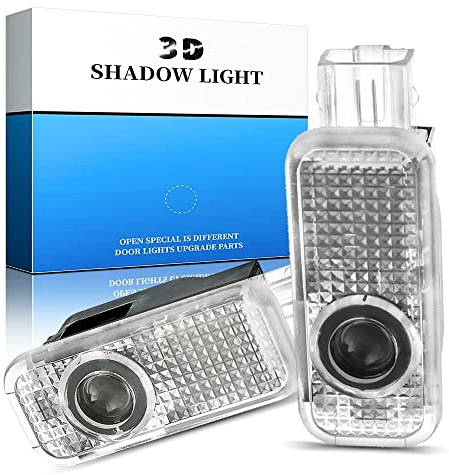 4 Pezzi Compatibile con Luci Proiettore Porta, illuminazione Sottoscocca Auto, Luce LED di benvenuto Proiettore logo per A1/A3/A4/A5/A6/Q3/Q5/Q7/A7/A8/R8/TT