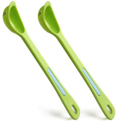 Gurkengabel Olivenlöffel Sieb, Glas Löffel und Gabel Set, für Küche Oliven Dosen, Zwiebeln, Gurken, Schlitzlöffel 2 Stück