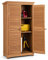 COSTWAY Abri de Jardin en Bois 160 Cm, Toit en Asphalte, 2 Portes Verrouillables avec Loquet, Armoire Cabane de Jardin Exterieur en Sapin Pré-Huilé, Imperméable, 3 Étagères Amovibles