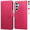 SineOrdo Coque pour Samsung Galaxy A15 4G / 5G Étui Protection à Rabat, [Pochette de Portefeuille] Antichoc Clapet Housse en Cuir Case - Rouge