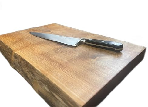 Urban Reclamation Waney Edge Oak Chopping Board - Live Edge Cutting Board - Handmade James Martin Style with Rubber Feet (65cm x 30cm x 4cm)