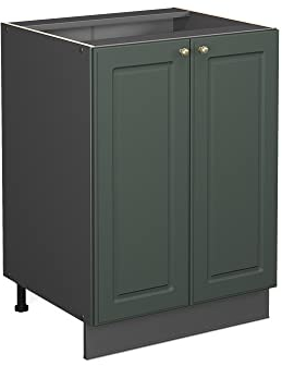 Vicco Küchenunterschrank Fame-Line, Grün-Gold Landhaus/Anthrazit, 60 cm, AP Anthrazit