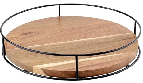 CHUIFAI 30cm Lazy Susan Holz Drehteller, Drehbares Gewürzregal Rund, Küchen Drehteller Organizer, Gewürzhalter Drehbar für Küchen Kühlschrank Arbeitsplaatte Schrank