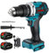 Cordless Hammer Drill Electric Screwdriver Driver - 140N.m Drill Machine Screwdriver with 20 Torque Adjustment Brushless Power Drill for Home DIY (Incl. 2 Batteries)