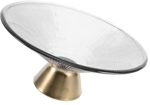 COLLBATH Plato de Fruta de Estilo Lujoso con Base de Vidrio Bandejas de Fruta Decorativas