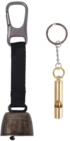 DONGKER Campanello Orso,Campana Fischietto Orsi con Moschettone e Cinturino in Nylon Fischietti Emergenza per Sopravvivenza Bicicletta Pesca Arrampicata Escursionismo