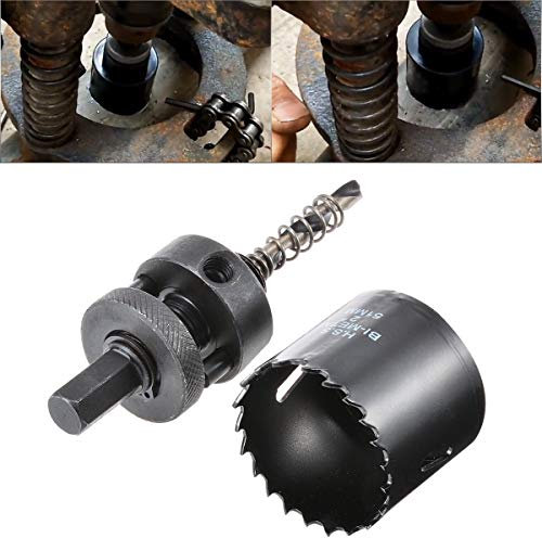 HOHXEN Sierra De Agujero de Acero de Alta Velocidad de 51mm, taladro de Agujero de Madera BimetáLica de Alta Velocidad M42, Para Tablero de Fibra, Madera, PláStico, Pared Seca, Metal Delgado - Negro