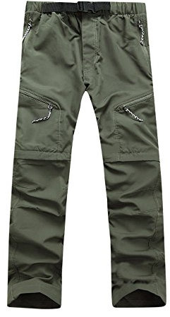 PODOLIXIA Wanderhose Herren Zip Off Outdoorhose Nylon Leichte Softshellhose Wasserdicht Schnell Trocknend Funktionshose Outdoor Trekkinghose mit viele Taschen Sporthose