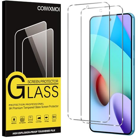 Coiwxmoi 2 Pièces Verre Trempé pour Xiaomi Redmi 10 / Redmi 10 Prime 6,5, Ultra Résistant Film Protection écran, Dureté 9H Glass, Sans Bulles D'air, Anti-Rayures HD Transparent Vitre Protection