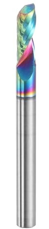sourcing map Spiral Router Bit 4mm Cut Dia 4mm Shank Up Cut Solid Carbide Diamond-Like Carbon Coated 1 Flute CNC End Mill Milling Bits for Aluminum Copper Metal (12mm Cut Length 45mm Long)