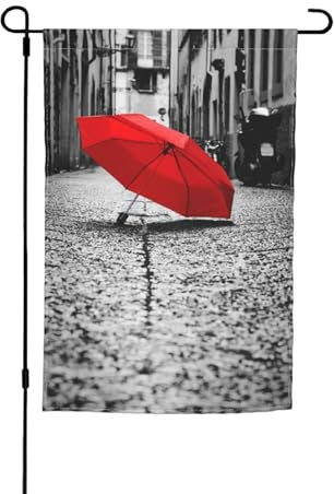 Red Umbrella Stylish 12x18in Garden Flag - Flag For Yard And Garden Decoration
