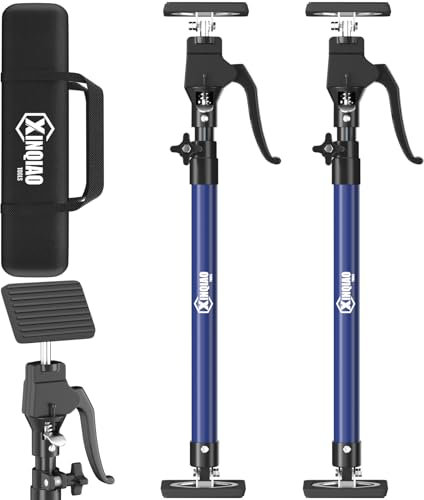 XINQIAO Third Hand Tool Support System, Premium Steel Support Rod with 154 LBS Capacity for Cabinet Jack, Drywall Jack& Cargo Bars, 23.6 IN to 45.3 IN Long, Blue, 2 PC