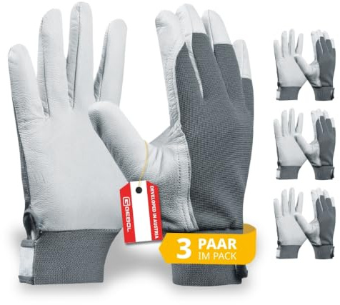Gebol Uni Fit Comfort Arbeitshandschuhe, 3 Paar, Gr. 9/L, atmungsaktiv | Für Werkstatt, Bau & Industrie, sicherer Halt bei jedem Griff, feines Tastgefühl, angenehme Passform, elastischer Bund