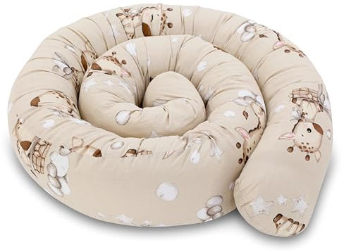 Totsy Baby Seitenschläferkissen Bettschlange Body Pillow 200 cm Baumwolle - Kopfkissen lang Bettrolle Schlafkissen Nackenrolle Kissen Oeko-Tex Giraffen
