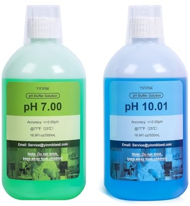 pH Kalibrierlösung, 7,00 und 10,01 pH Puffer Kalibrierlösung, jeweils 500 ml (16,9 fl oz) pH Kalibrierpakete für alle pH Messgerät, pH Kalibrierpufferlösungskit, pH Meter Kalibrierlösungskit