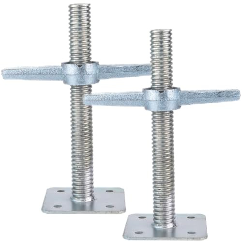 TTBDEHTK Verzinkt & Höhenverstellbare Gerüstspindel (30 cm) für Gerüstbau, 2er-Set