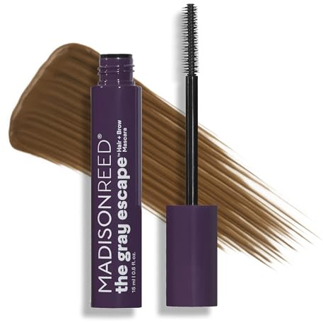 Madison Reed The Gray Escape Hair & Brow Mascara – Quick-Dry, All-Day Gray Coverage for Roots & Brows, Smudge-Proof, Titanium Dioxide-Free, Argan Oil & Ginseng – Light Brown – 15mL