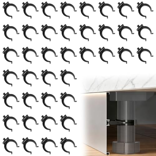 TCETCY Lot de 40 Fixation Plinthe Cuisine Attache Plinthe Cuisine Clips de Fxation Universels en ABS Clip de Fixations Pied Meuble Support de Plinthe Fixations Rapide pour Canapés, Tables et Armoires
