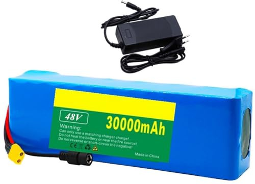 E-Bike Pedelec Akku 48V 30AH Wasserdichter PVC-Akku High Power Batterie 13S3P Rechargeable Battery Eingebauter BMS Ebike Ersatz-Lithium-Akkus XT30+JST