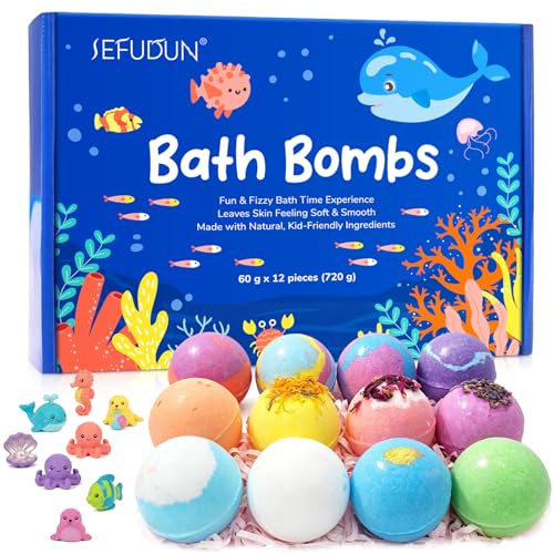 Bath Bombs for Kids, Bathbombs with Surprise, Kids Bath Bomb Gift, Natural Ingredients Bubble Bath Bombs Fizzes Spa, Moisturize and Nourish Skin, Perfect for Children Bath Time