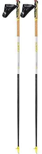 LEKI Vertical K Nordic Walking Stock, Nature Carbon/White/Anthracite/Neon Yellow, 125