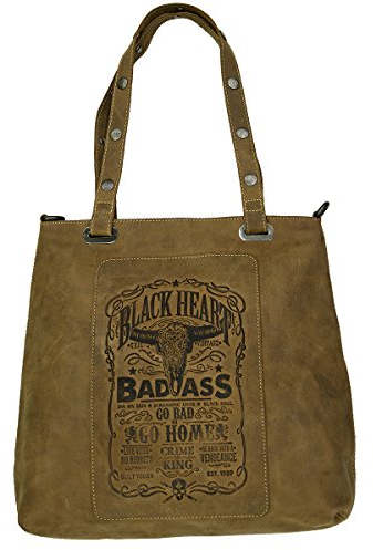 JACK'S INN 54 Tasche Kollektion Black Bourbon - Americano Shopper braun Echtleder Vintage ausgefallene Handtasche