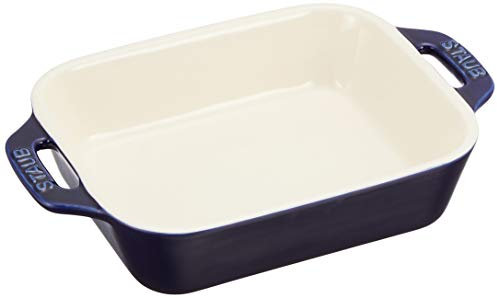 Staub 40508-583 Rechteckige Auflaufform, Grand Blue, 14 x 11 cm, Keramik, Ofenfest, mikrowellengeeignet