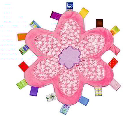 Taggy Coperta Morbido Peluche Giocattolo Giocattoli per Bambina Forma di Fiore con Etichette Regalo Perfetto per il Bambino - Fiore Taggy Coperta Rosa
