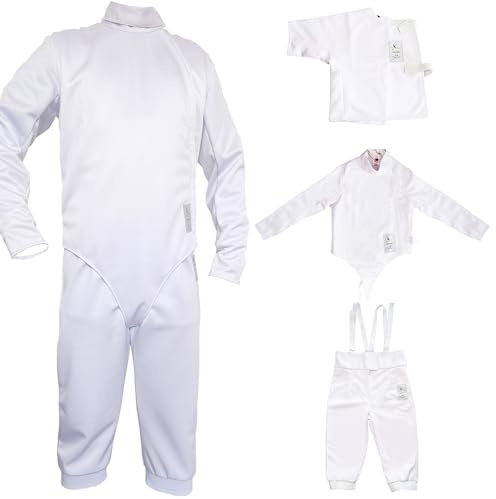 LEONARK 350NW Fäktning Uniform Suit - Byxor Jacka Vest Set för Folie Epee Sabel (350NW Suit, 50)