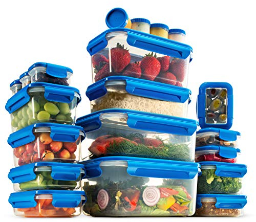 40-Piece Airtight Food Containers With Lids - Superior BPA-Free Food Storage Containers Set - 100% Leak Proof Takeaway Containers, Reusable Meal Prep Lunch Boxes - Dishwasher, Microwave & Freezer Safe