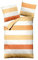 Traumschlaf Bettwäsche Biber Streifen orange kuschelig weiche Made in Germany Qualität aus 100% Baumwolle - mit Reißverschluss 200x220 cm + 2X 80x80 cm
