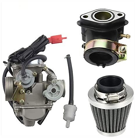 WOOSTAR PD24J Vergaser mit 42mm Luftfilter Ansaugstutzen Ersatz für 4 Stroke GY6 125ccm 150ccm Taotao Go Kart Roller 152QMI 157QMJ Motor