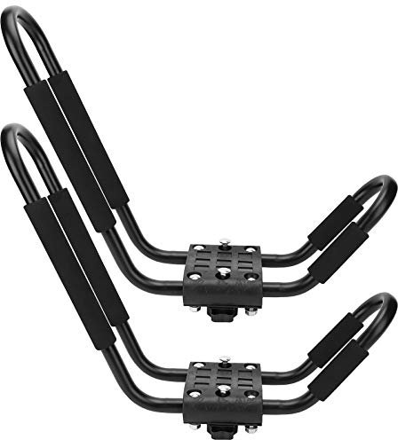 Ejoyous Kayak Roof Rack, J-Bar Roof Rack Metal Kayak Roof Carrier for Surf Board, Canoe, Ski Board, Mount on Car, SUV, Truck