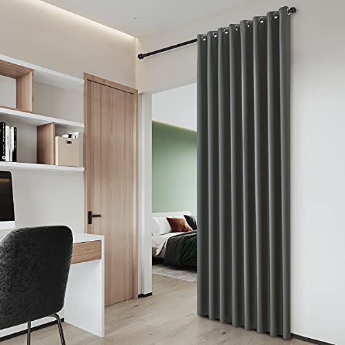 Raumteiler-Vorhang dunkelgrau Sichtschutz Vorhang für Wohnzimmer Schlafzimmer Fenster Schrank Sonnenblock UV-Schnitt Möbel schützen Schalldicht Raumtrenner Wandteiler Vorhang