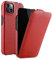 MELCKO Hülle passend für Apple iPhone 13 (6,1 Zoll), Handyhülle mit beschichtetem Leder, Flip-Case, Schutzhülle klappbar, dünne Handy-Tasche, Slim Cover, Rot